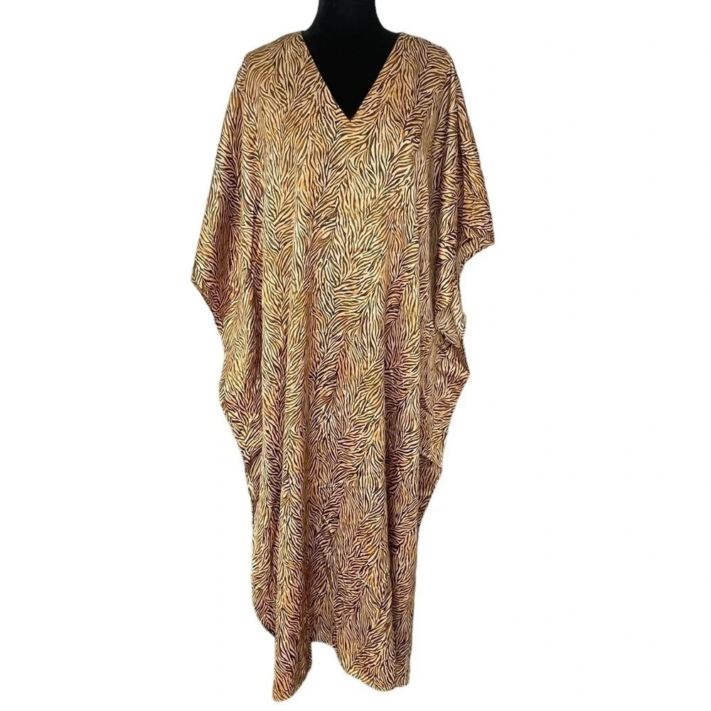 Vintage WINLAR caftan gown animal print one size